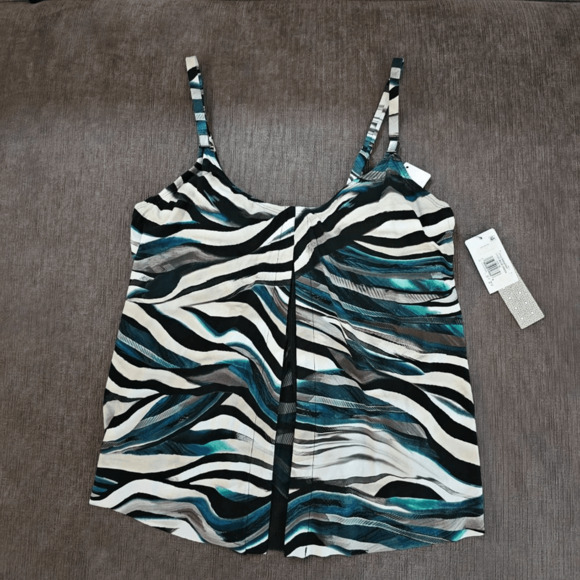 NWT Amoressa Women's Swimwear Swing Underwire Bra Mesh Inset Tankini Top Size 10 - Picture 3 of 14